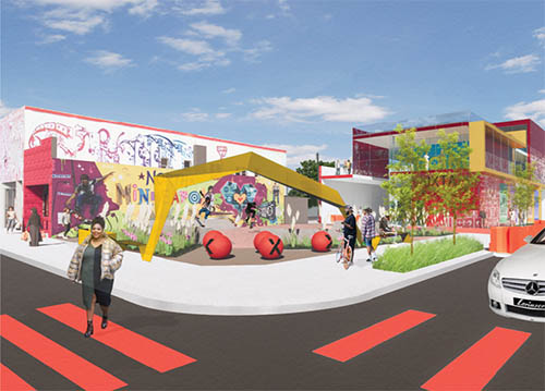 Architect’s rendering of the redevelopment of Juxtaposition Art, a nonprofit youth art and design education enter and gallery, in North Minneapolis. The project received a $1.1 million Livable Communities grant.