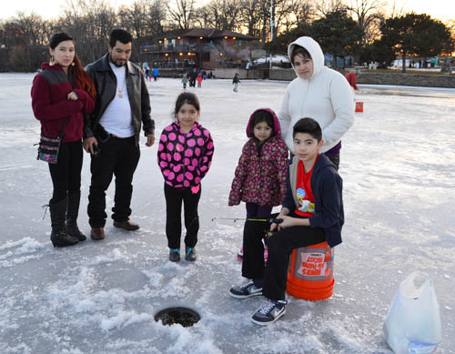 Partnerships is another strategy for connecting people and the outdoors. Saint Paul Parks & Recreation partnered with the TIPS Outdoor Foundation to sponsor a family ice fishing event at Phalen Freeze Fest. (Photo courtesy Saint Paul Parks & Receation)