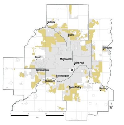 This map shows the location of Type F census tracts.