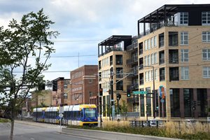 Metro Green Line on University Ave.