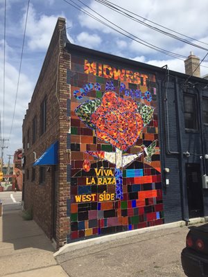 A blank wall is transformed into a mosaic that reflects the community.