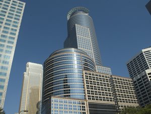 Downtown Minneapolis commercial-industrial buildings.