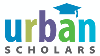 Urban Scholars logo, which has a blue graduation cap above the first A.