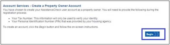 Create a Property Owner Account