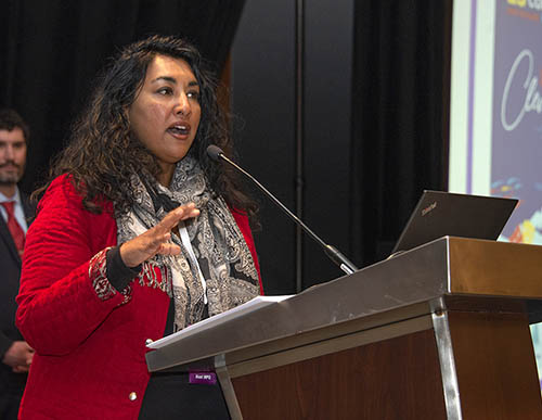 Person speaking at a podium.