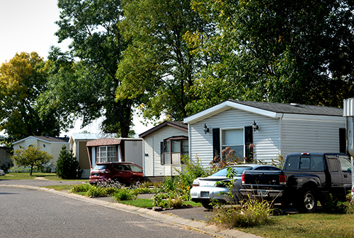 Five manufactured homes.