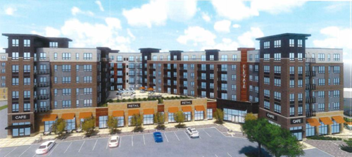 Rendering of Elevate project in Eden Prairie near the Green Line Southwest Station near Technology Drive and Prairie Center Drive.