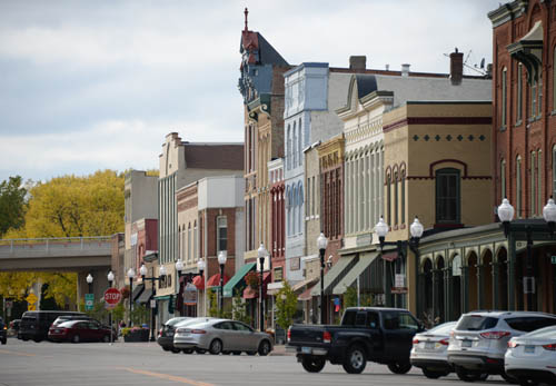 Historic buildings grace downtown Hastings.