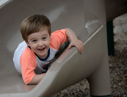 Elliott Greenhoe clearly enjoyed his ride on the playground at Isinfree Park. He was enjoying a sunny Saturday with his parents Brian and Elizabeth Greenhoe of Rosemount.