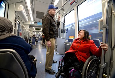 The METRO light rail lines were designed to be fully accessible to people with disabilities.