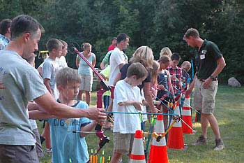 kids getting ready to aim.