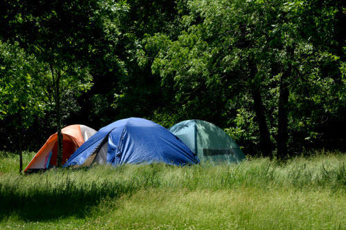 3 tents in the park campground.
