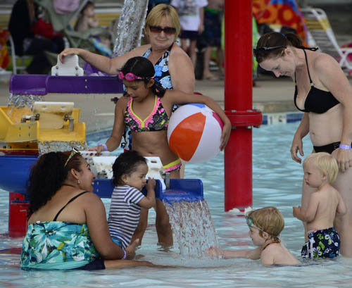 Families enjoy Waterworks in Battle Creek Regional Park.