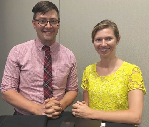 Metropolitan Council Senior Planner Eric Wojchik (left) and City of Edina Sustainability Coordinator Tara Brown are among a new generation of urban planners helping communities plan ahead to build their resilience to climate change.