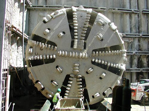 Giant boring machine used to dig the tunnel underneath MSP International Airport.