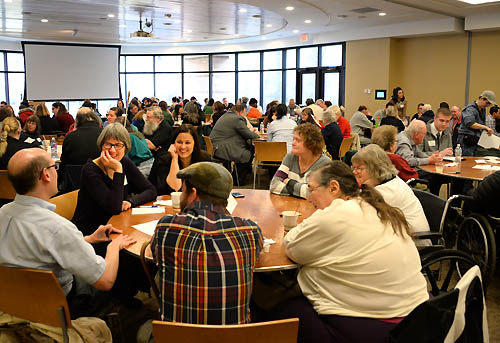 Nearly 120 people filled the room for the Metro Mobility Community Conversation on March 14.