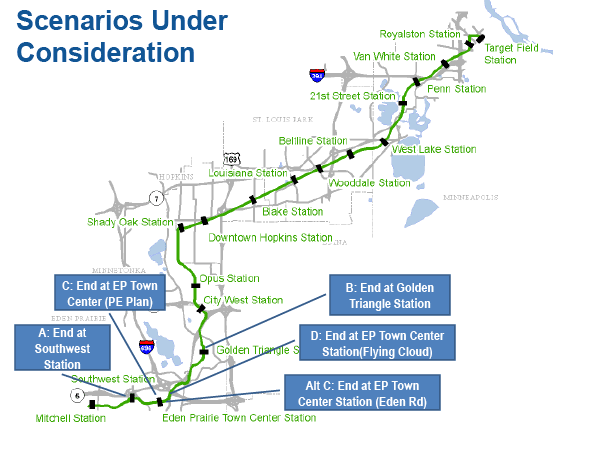 SLWRT route scenarios under consideration.