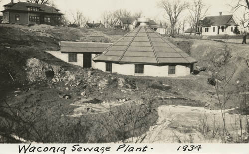 City wastewater treatment plant under construction in Waconia, MN, 1934. (Minnesota Historical Society photo)