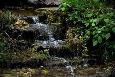 A small waterfall.