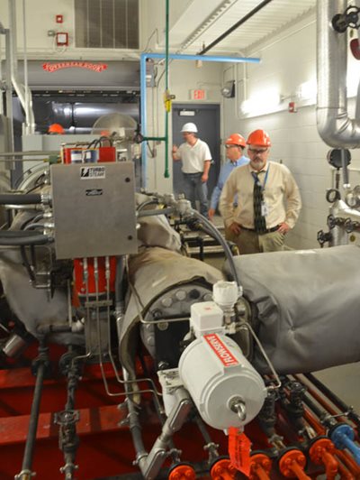 The turbine generators at the Metro Plant convert steam from waste heat boilers into electricity for the plant.