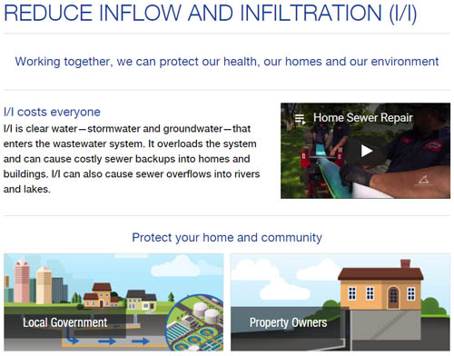 Council launches public outreach website on inflow and infiltration