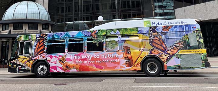Nature Connector Bus designed by Goodspace Murals, 2019
