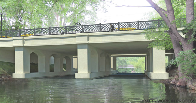 Arched pier Kenilworth bridge concept