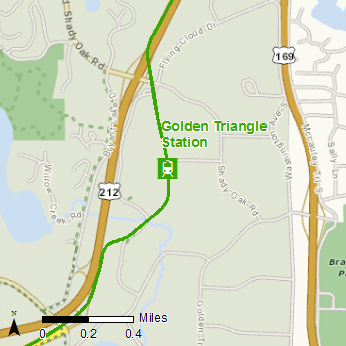 Map showing location of Golden Triangle Station