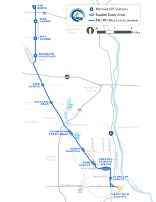 Blue Line Extension Map Metro Blue Line Extension - Metropolitan Council