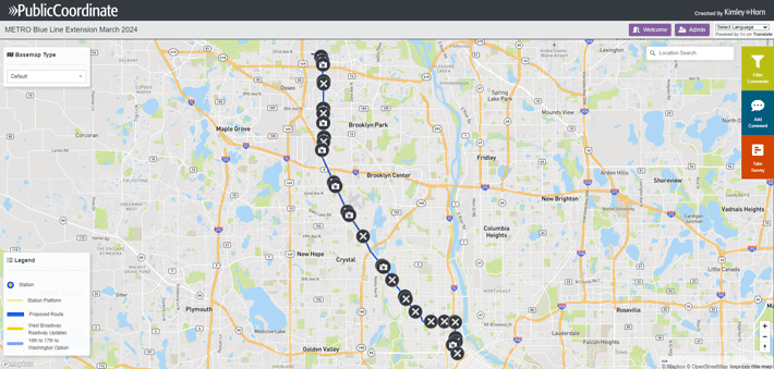 Interactive map of Blue Line Extension station locations
