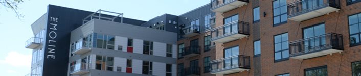 The Moline condo building near the Downtown Hopkins station.