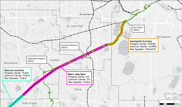 Bass Lake Spur and Kenilworth Corridor map