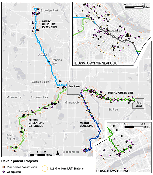 Minneapolis Light Rail Green Line Map