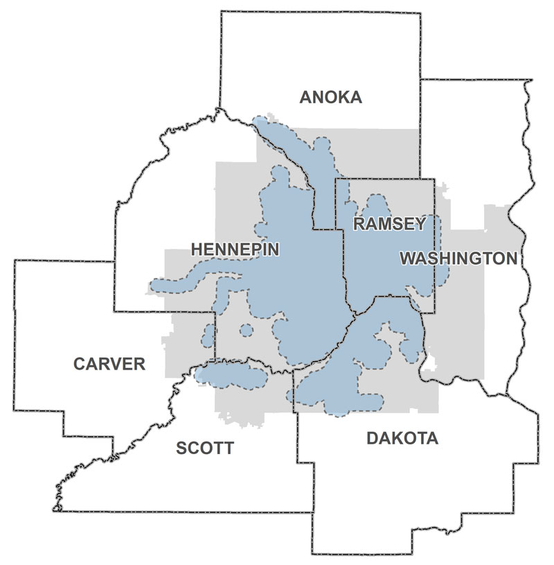 Service area map. For details, go to https://metrocouncil.org/Transportation/Services/Metro-Mobility-Home/Trip-Providers-Areas-Hours.aspx.