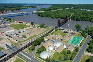 Aerial view of the Hastings wastewater treatment plant.