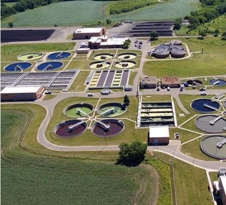 Aerial photo of Empire Wastewater Treatment Plant