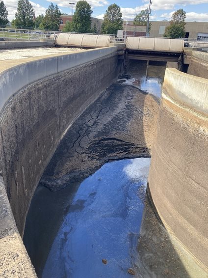 Accumulated Grit in the Oxidation Ditches