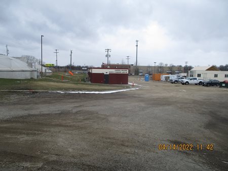 Photo of control building in construction area