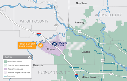 Map of Rogers WWTP near the intersection of I-94 and Highway 101