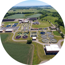 Aerial view of Empire Wastewater Treatment Plant