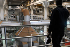 Worker inside treatment plant