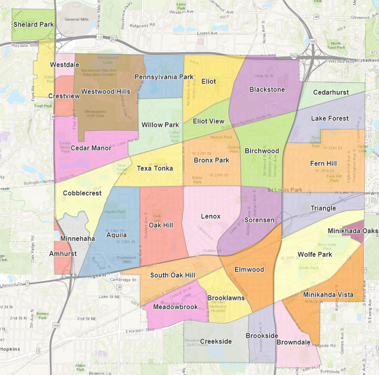 <div class='lb-heading'>St. Louis Park Neighborhoods</div><div class='lb-text'>This map shows the 35 neighborhoods located within St. Louis Park. Many neighborhoods have organized neighborhood associations that contribute to the overall quality of life in St. Louis Park by building investment and pride, increasing feelings of safety and security, connecting neighborhoods with each other and with the City, and creating and maintaining a sense of community.</div><div class='lb-link'><a href='http://stlouispark.maps.arcgis.com/apps/View/index.html?appid=96021490fb8b42a0a2a6cfd9e19c8ef8' target='_blank'>St. Louis Park Interactive Map</a></div>