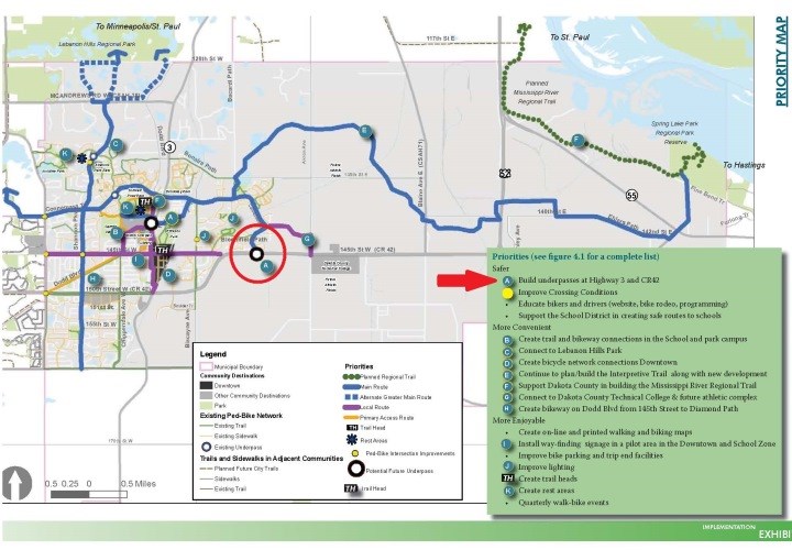 <div class='lb-heading'>Priority Projects Map</div><div class='lb-text'>The Pedestrian and Bike Plan includes priority projects to make the city’s network safer, more convenient and more enjoyable. The Plan indicates that an annual review of the updates will measure progress and successes.  </div>