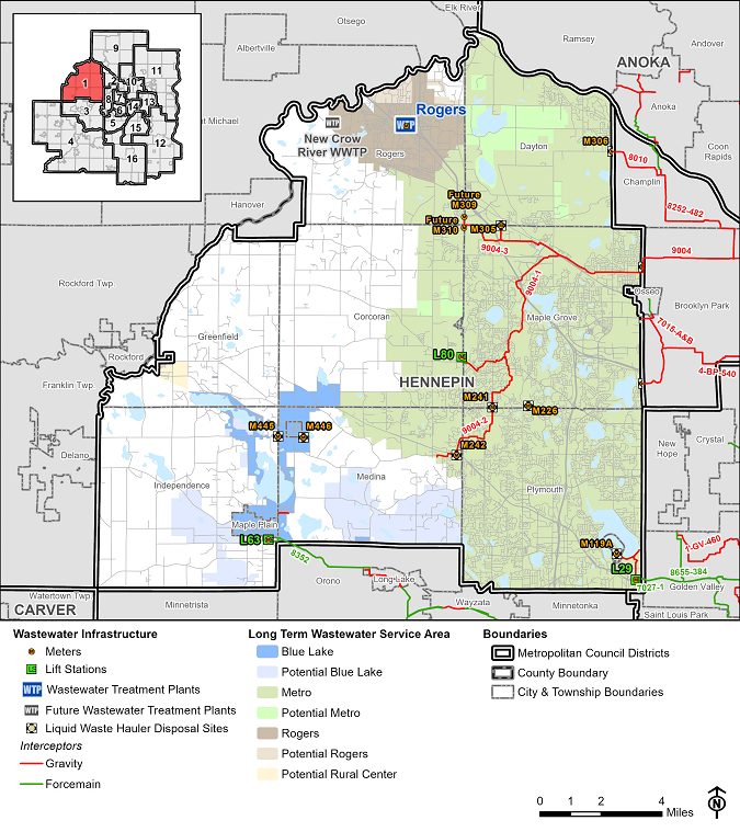 Map of District 1, showing regional area.