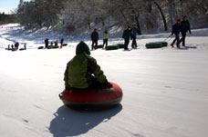 Sledding and snow tubing